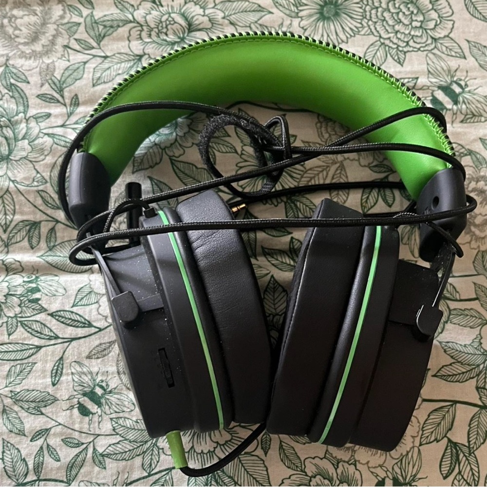Vibrant Green and Black Gaming Headset